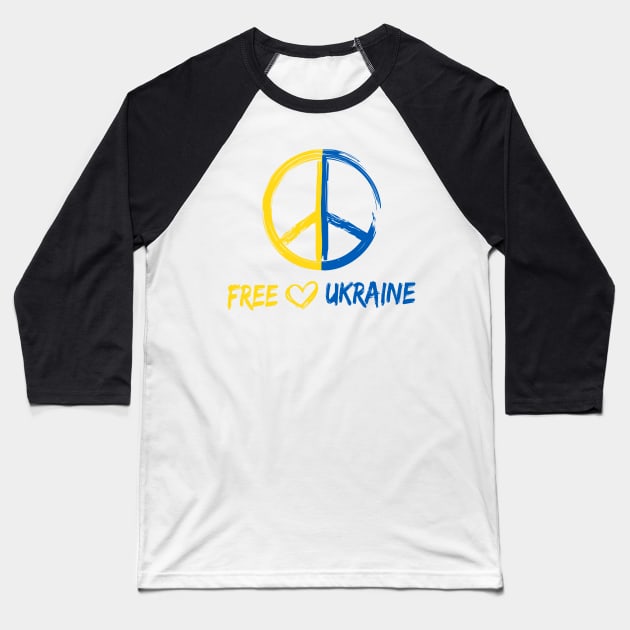 Free Ukraine Baseball T-Shirt by arkitekta